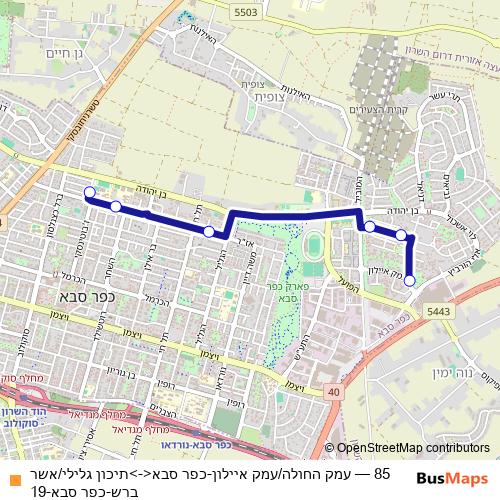 85 bus Line Map