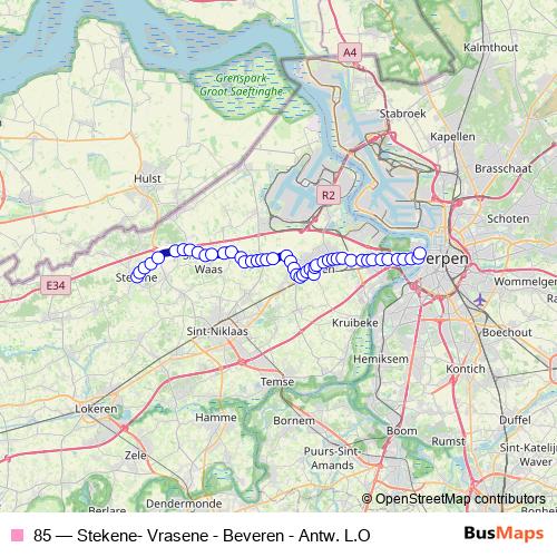 85 bus Line Map