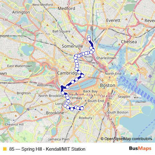 85 bus Line Map