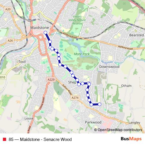 85 bus Line Map