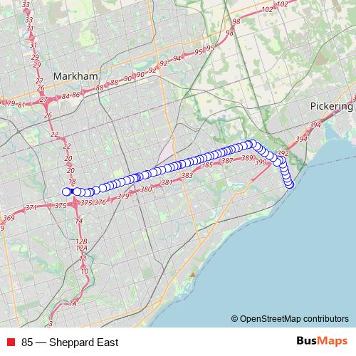 85 bus Line Map