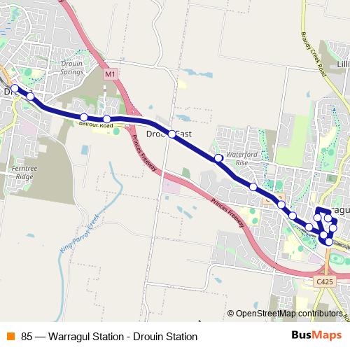 85 bus Line Map