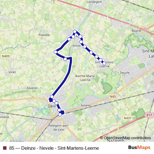 85 bus Line Map