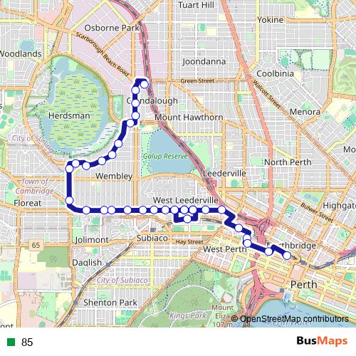 85 bus Line Map