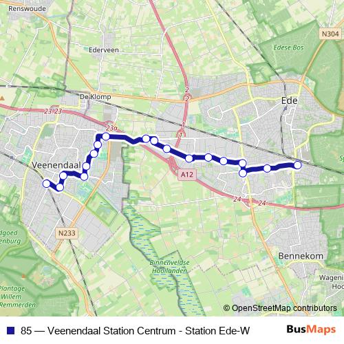 85 bus Line Map