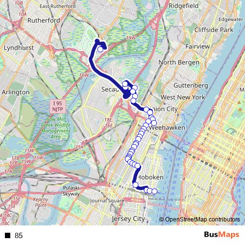 85 bus Line Map