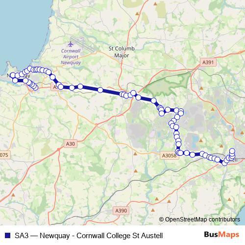 SA3 bus Line Map