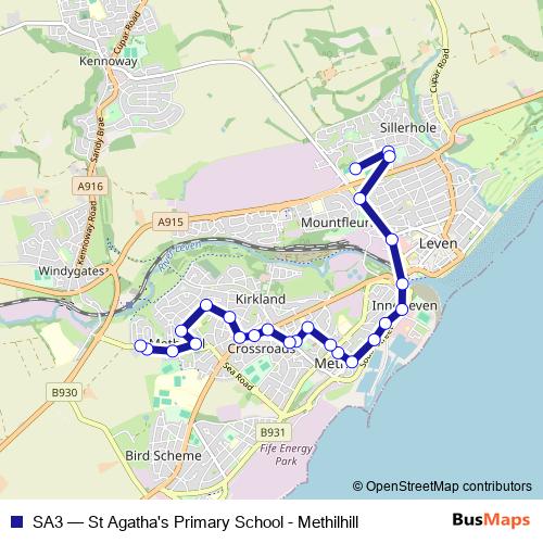 SA3 bus Line Map