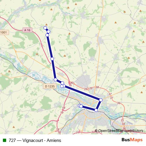 727 bus Line Map
