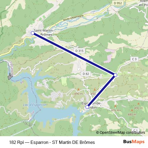 182 Rpi bus Line Map