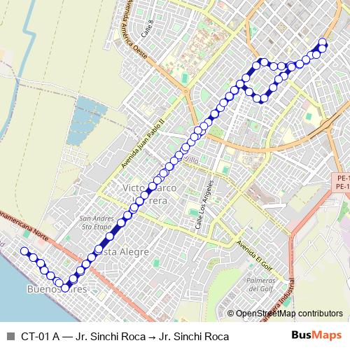 CT-01 A bus Line Map