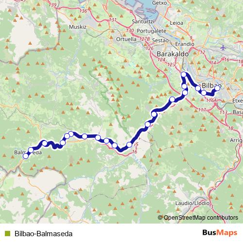Bilbao-Balmaseda rail Line Map