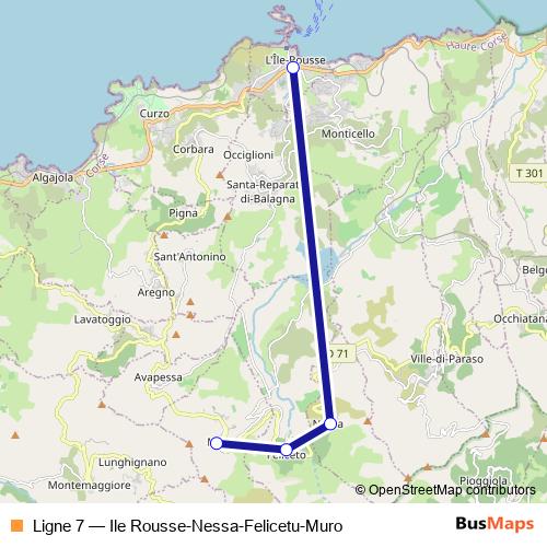 Ligne 7 bus Line Map