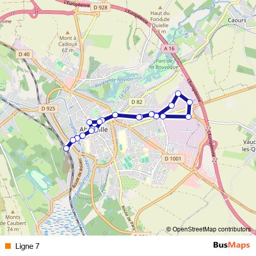 Ligne 7 bus Line Map