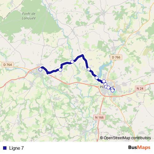 Ligne 7 bus Line Map