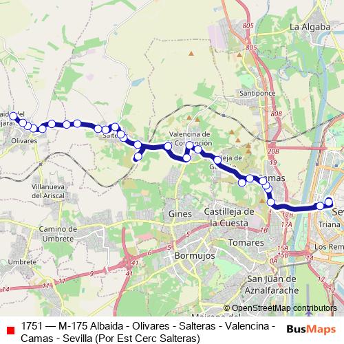 1751 bus Line Map