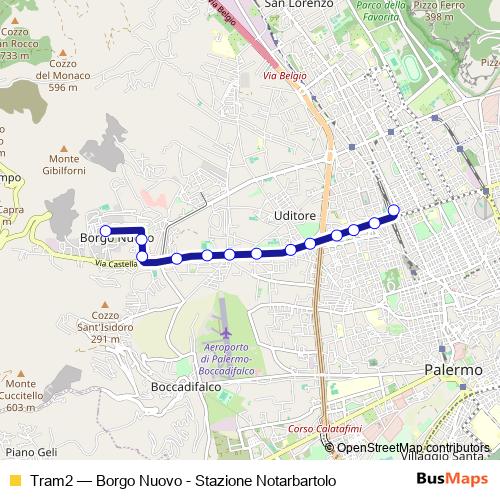 Tram2 tram Line Map