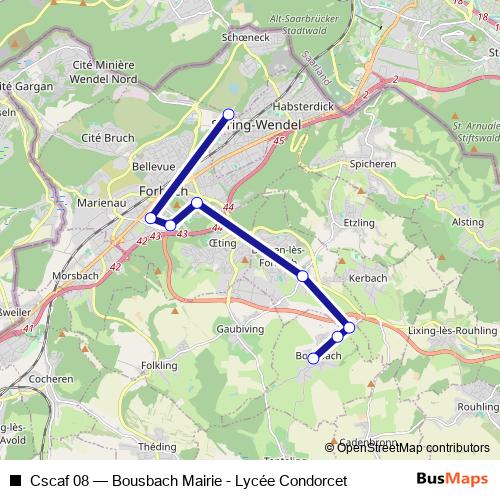 Cscaf 08 bus Line Map