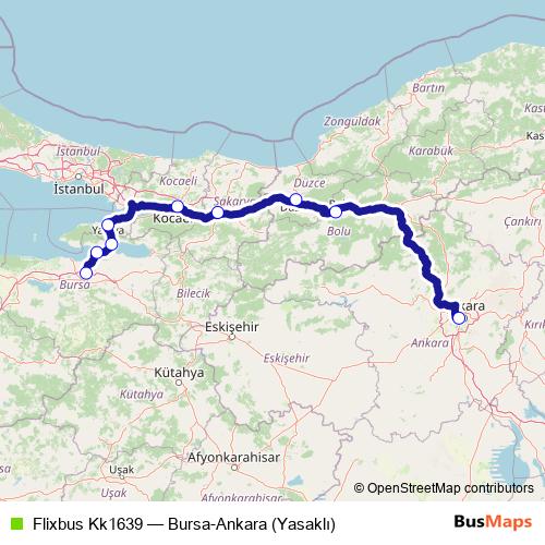 Flixbus Kk1639 bus Line Map