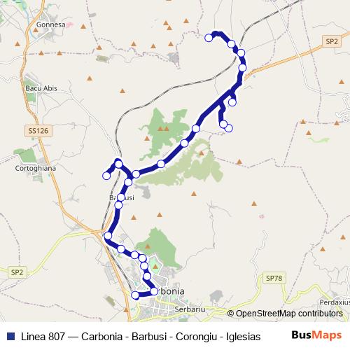 Linea 807 bus Line Map
