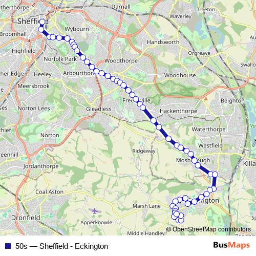 50s bus Line Map