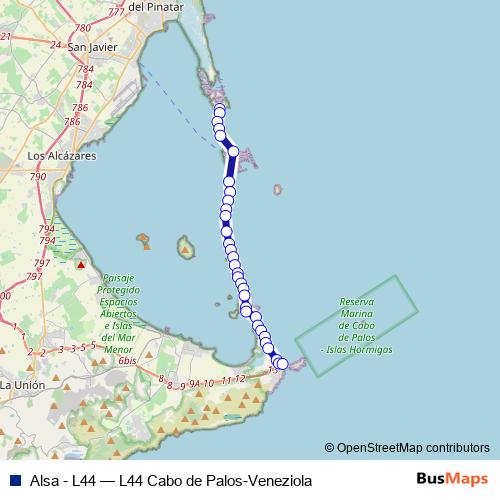 Alsa - L44 bus Line Map
