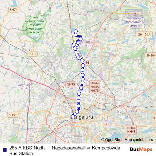 285-A KBS-Ngdh bus Line Map