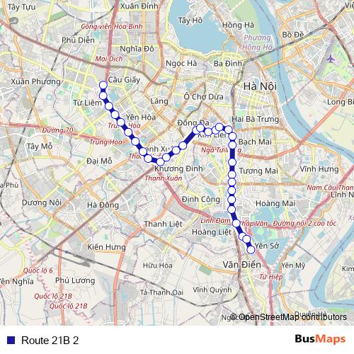 Route 21B 2 bus Line Map