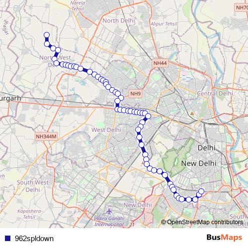 962spldown bus Line Map