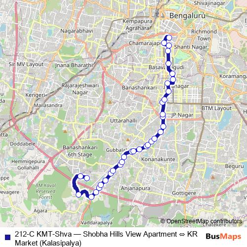212-C KMT-Shva bus Line Map