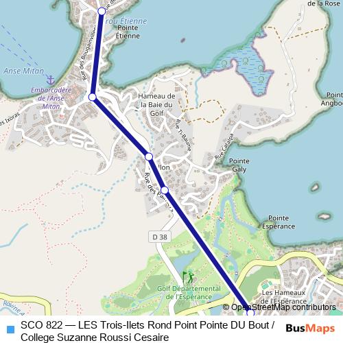 SCO 822 bus Line Map