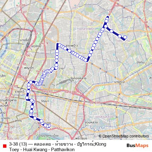 3-38 (13) bus Line Map