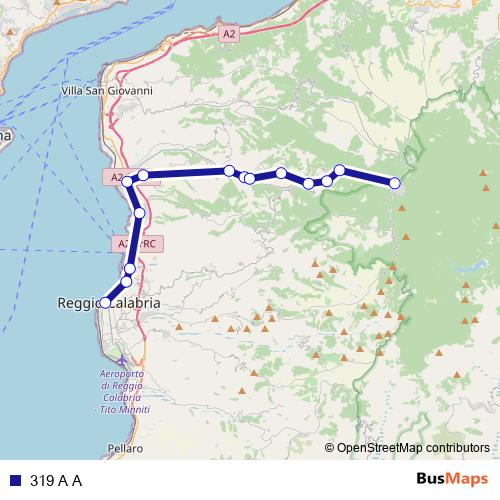 319 A A bus Line Map