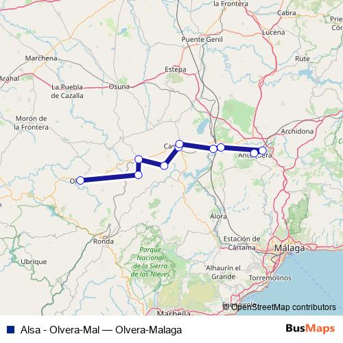 Alsa - Olvera-Mal bus Line Map