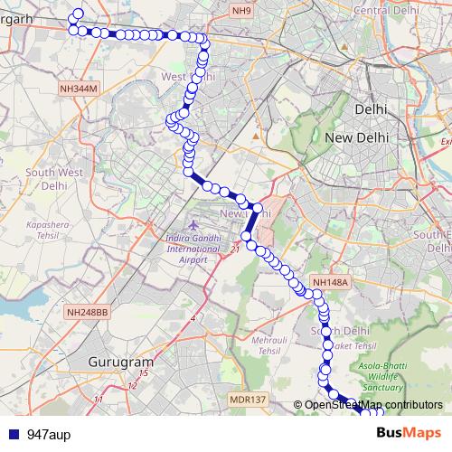 947aup bus Line Map