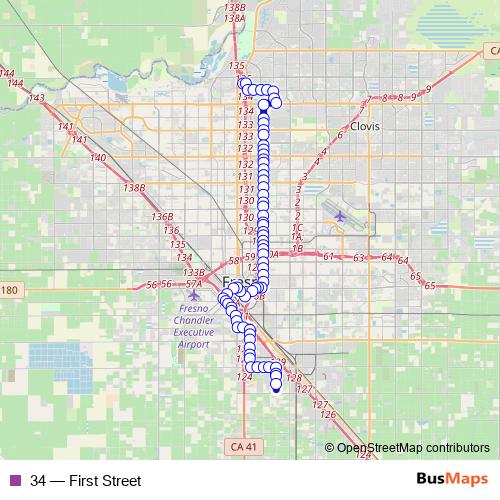 34 bus Line Map