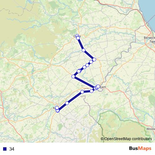 34 bus Line Map