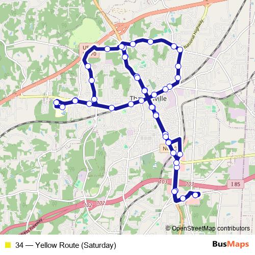34 bus Line Map