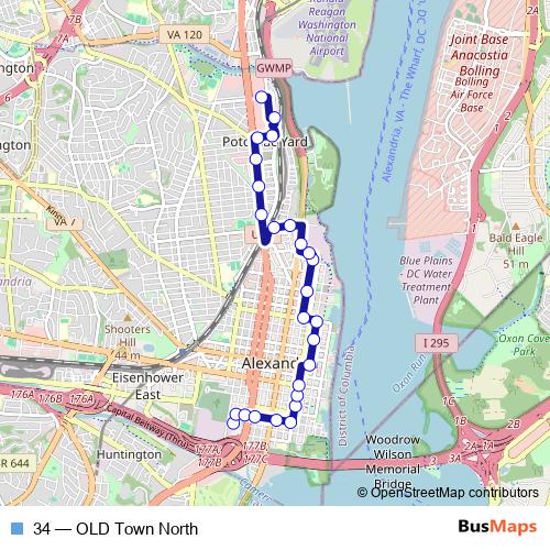 34 bus Line Map