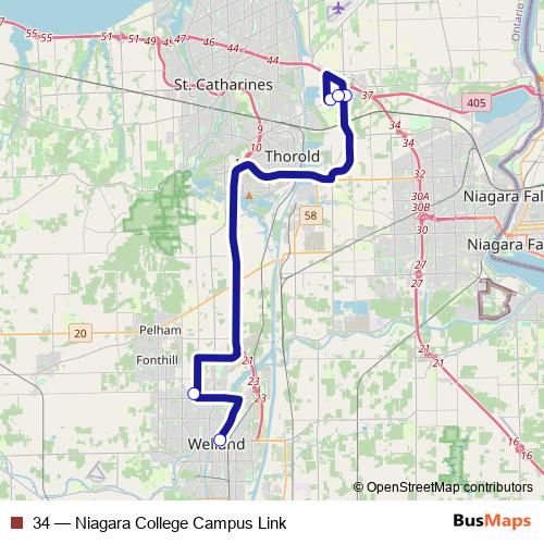 34 bus Line Map