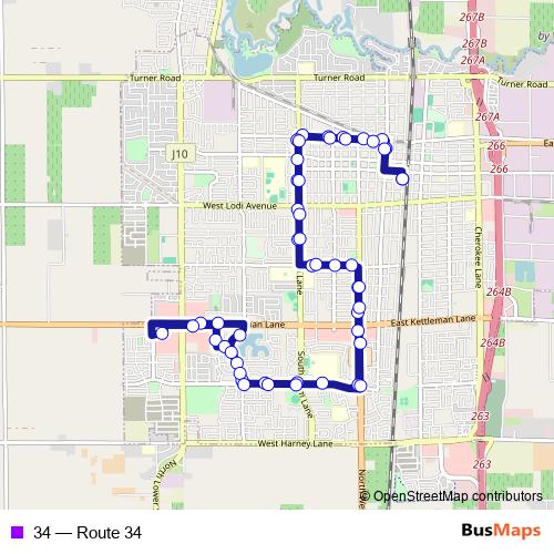 34 bus Line Map