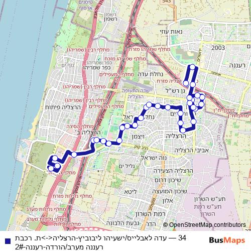 34 bus Line Map