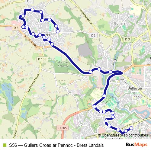 S56 bus Line Map