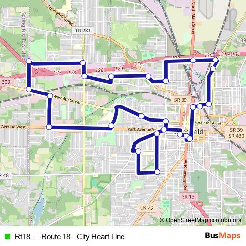 Rt18 bus Line Map