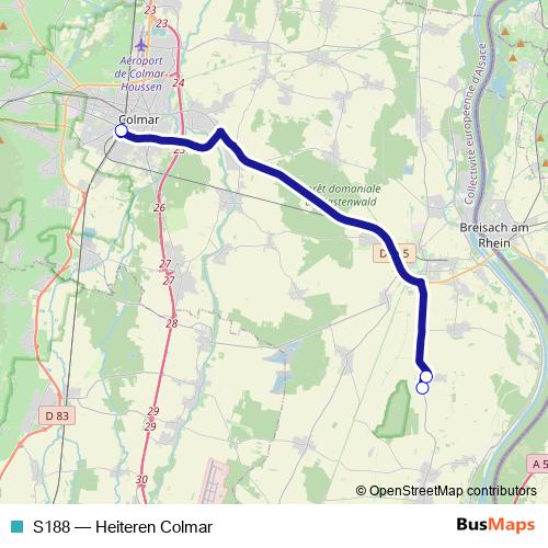 S188 bus Line Map
