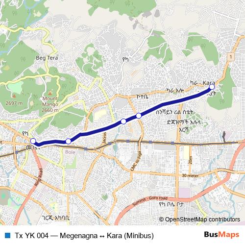 Tx YK 004 bus Line Map