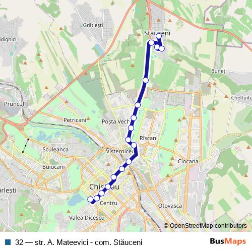 32 trolleybus Line Map