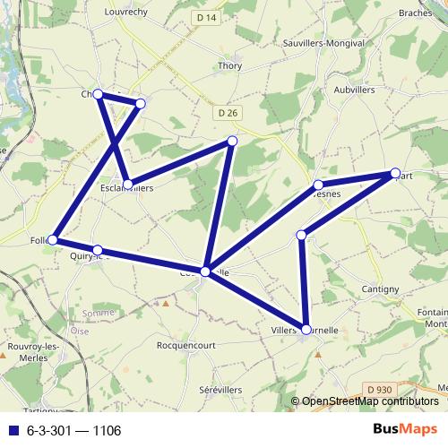 6-3-301 bus Line Map