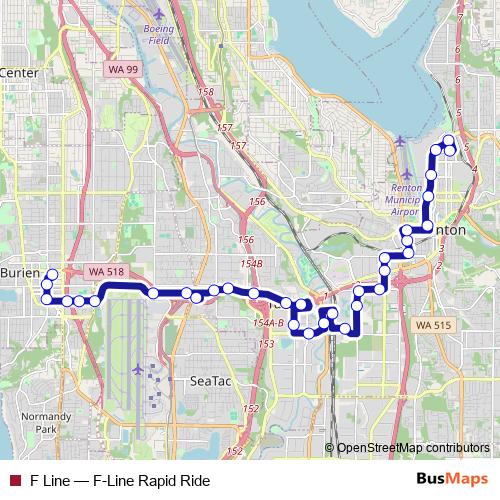 F Line bus Line Map