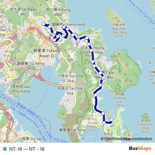 NT-16 bus Line Map